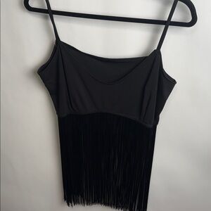 Black Fringe Top